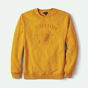 BRIXTON | rare lion crest men’s crew next sweatshirt | size Medium | yellow